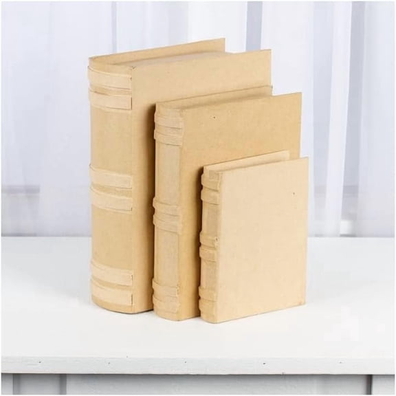 Paper Mache Book Box Set 3 Nested Premade ReadytoDecorate Craft Boxes | Kraft BookShapes for DIY Painting, Decoupage, Craft Storage, Gift Packaging, Home Dcor Projects, Art & Creative