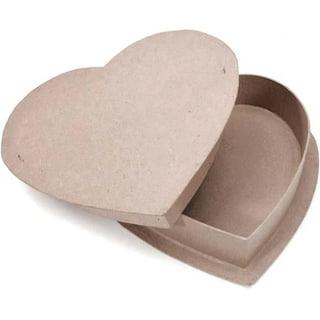 Pack of 24 Paper Mache Heart Boxes with Lids - Unfinished Premade Cardboard  Papier Mache Boxes to Paint, Decoupage, and Decorate - Gift Boxes for