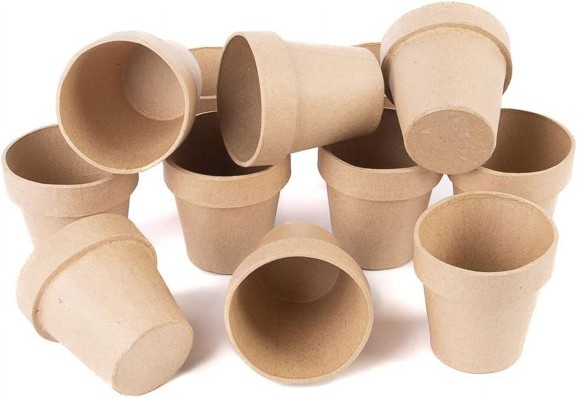 Paper Mache Flower Pots(12 Pcs) These Papier Mache Pots Look Like Traditional Terra Cotta