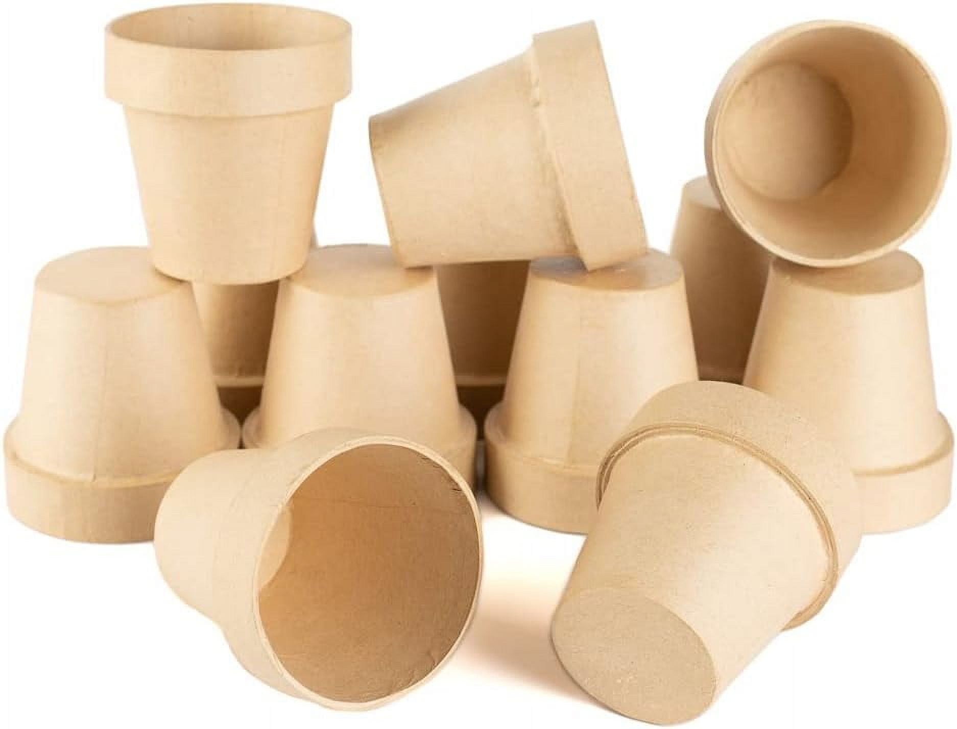 Paper Mache Flower Pots By (12 Natural ) Unfinished Natural Papier Mache DIY Flowerpots Ready