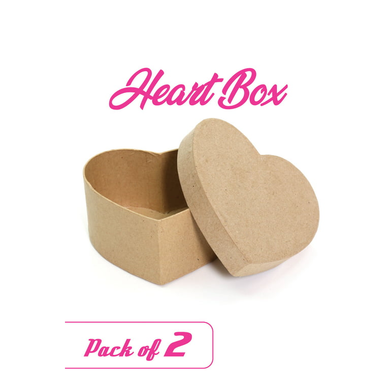 Paper Mache Heart Shaped Box 4.5 Inch x 4.5 Inch x 2 Inch
