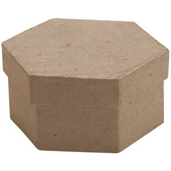 Paper Mache Mini Box - 2-7/8" x 2-7/8", Hexagon