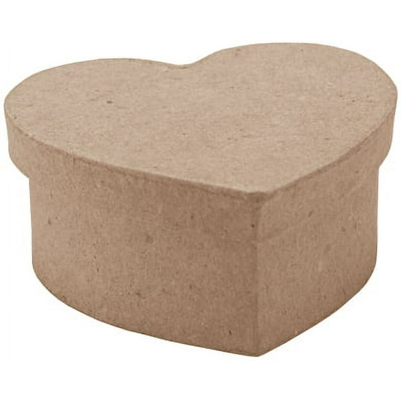 Paper Mache Mini Box - 3-1/4" x 3-1/4", Heart
