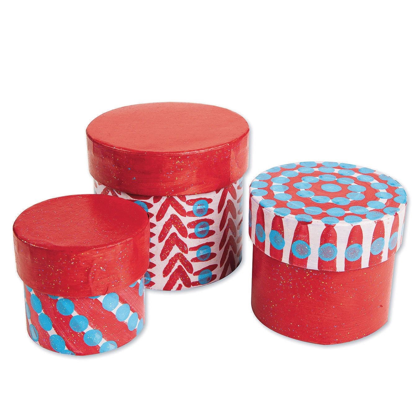 Paper Mache Nested Boxes - Round (Set of 3) - Walmart.com