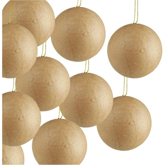 Paper Mache Round Ball Ornaments - Pack of 36 DIY Premade Papier Mache 2-1/2 inch Ornament Balls to Paint Decoupage and Decorate for Christmas Tree Decorating. by Factory Direct Craft