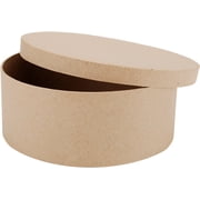 Factory Direct Craft Round Paper Mache Boxes with Lids, Set of 6, Unfinished Kraft DIY Craft Boxes for Painting, Decoupage & Gift Giving
