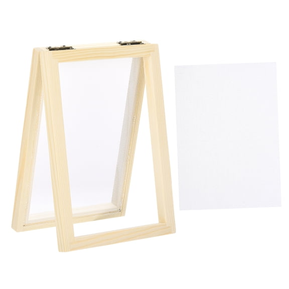 Paper Making Screen Wooden Paper Making Mould Double Layer with Mesh 7.1x4.9Inch for DIY Craft