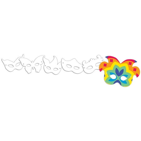 Paper Mardi Gras Masks 24/Pkg-Assorted Shapes