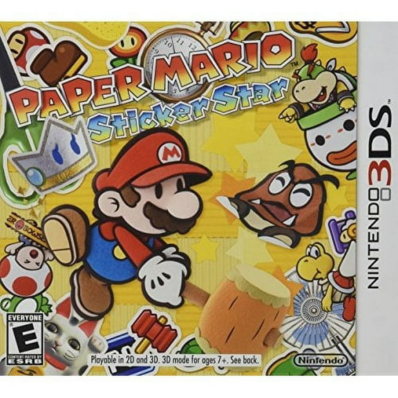 Restored Paper Mario: Sticker Star Nintendo 3DS, Physical, Role-Playing Video Game, Parental Controls, 1 Player