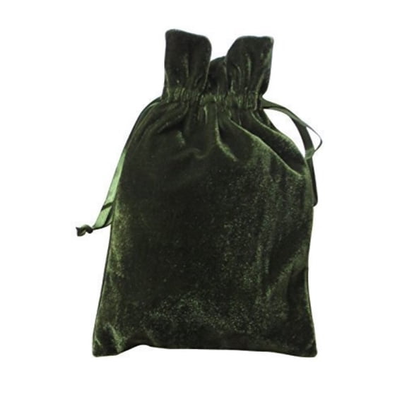tarot and dice bag: moss green velvet bag 6x9 by paper mart