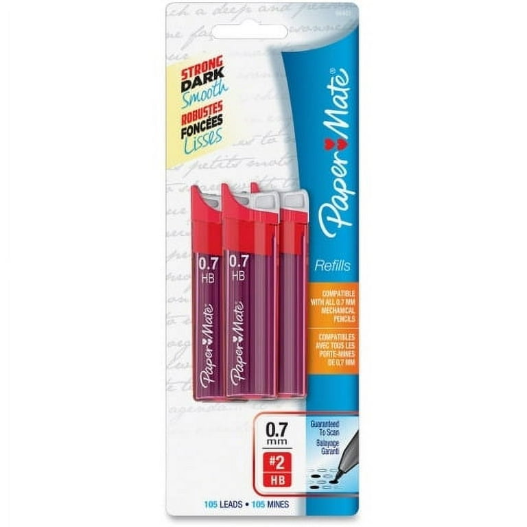 Paper Mate 0.7mm Mechanical Pencil Refills - 0.7 mm Point - #2 - Graphite Black - 105 / Pack Paper Mate 0.7mm Mechanical Pencil Refills - 0.7 mm Point - #2 - Graphite Black - 105 / Pack
