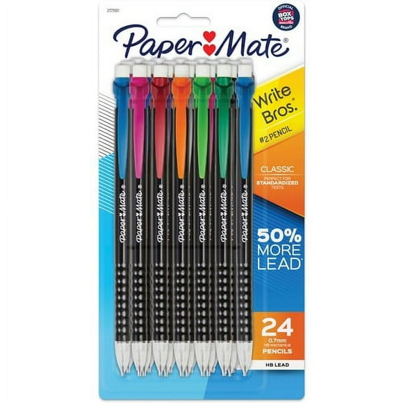 Paper Mate 0.7mm Mechanical Pencils - 0.7 mm Lead Diameter - Assorted Barrel - 24 / Pack | Bundle of 2 Packs