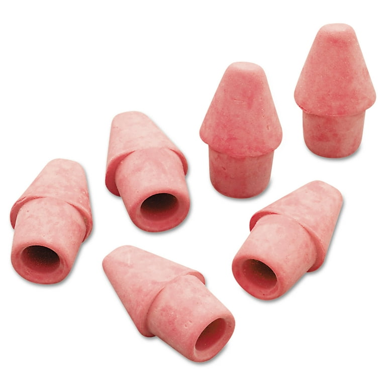 Paper Mate Arrowhead Eraser Caps, Pink, Elastomer, 144/Box (73015)