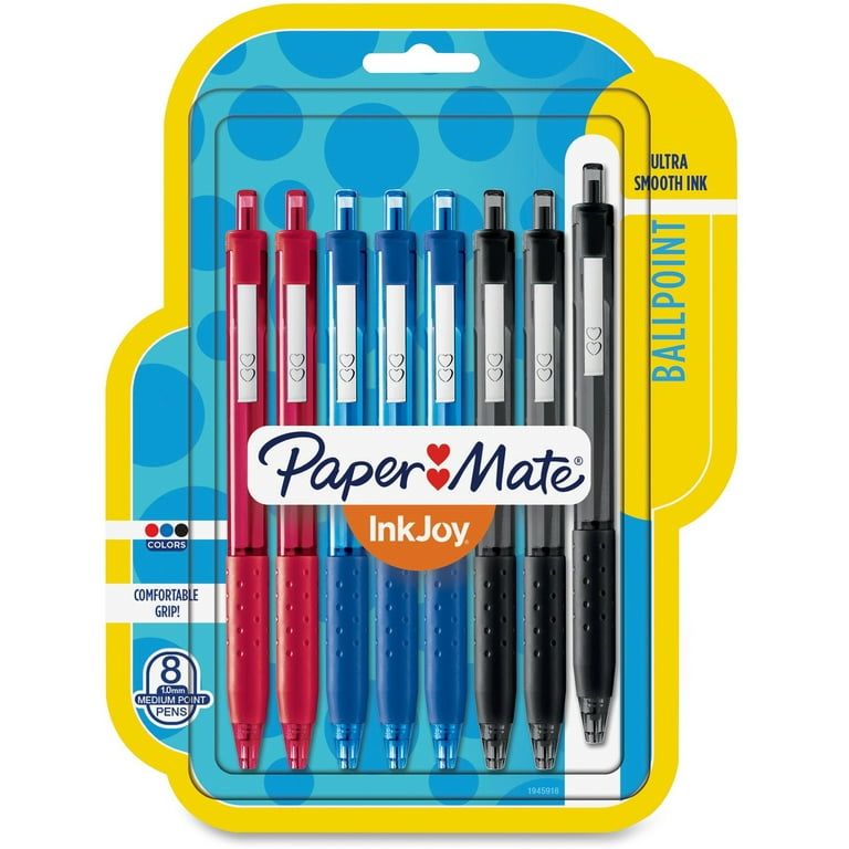 Paper Mate Inkjoy 300 RT Ballpoint Pens - 1 mm Pen Point Size - Retractable - Black, Red, Blue - Assorted Barrel - 8 / Pack Paper Mate Inkjoy 300 RT Ballpoint Pens - 1 mm Pen Point Size - Retractable - Black, Red, Blue - Assorted Barrel - 8 / Pack
