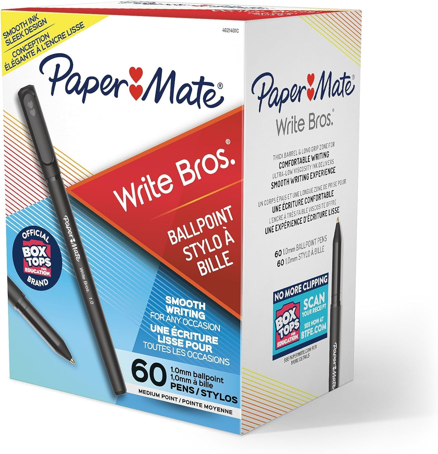 Paper Mate Ballpoint Pens, Write Bros. Black Ink Pens, Medium Point (1