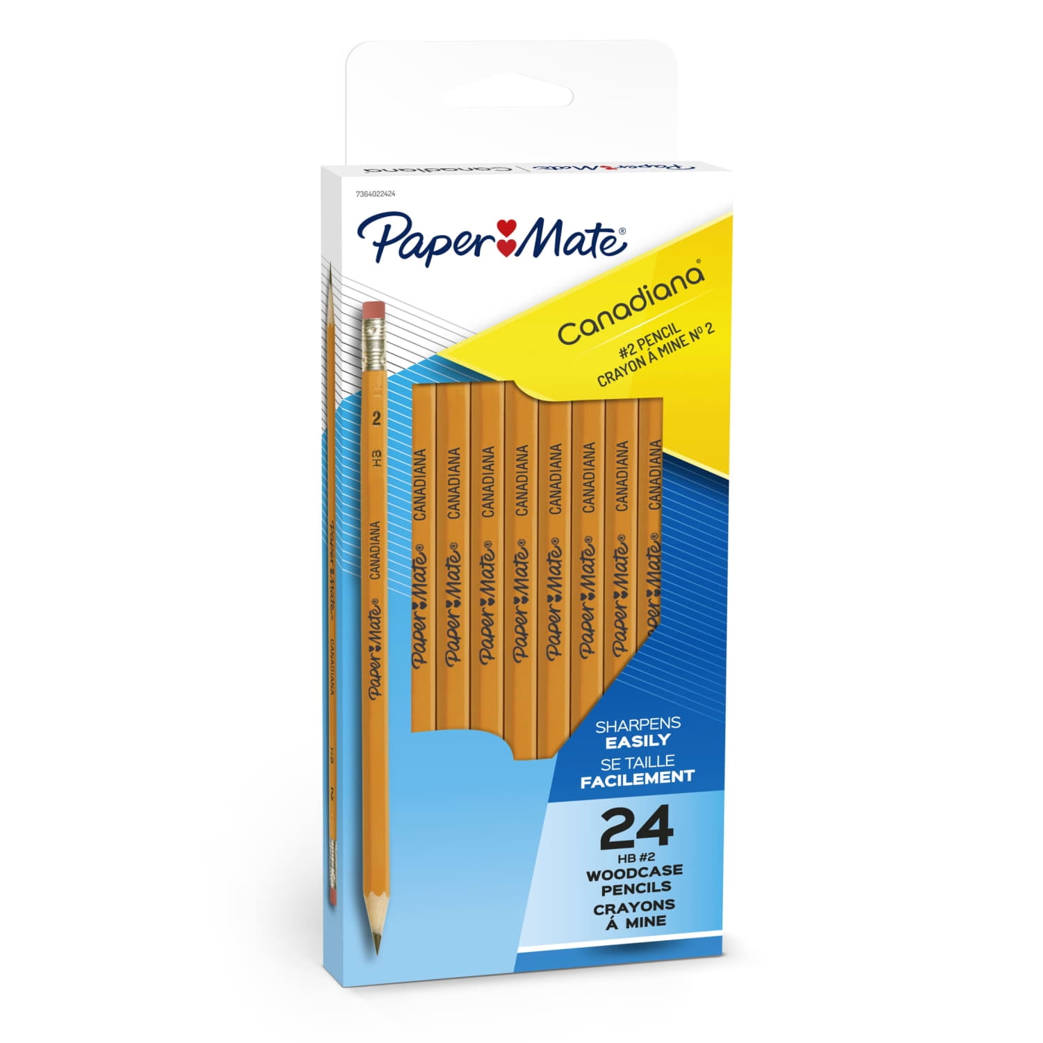 Paper Mate Canadiana #2 Pencils, Reinforced, Break-Resistant Lead When Writing, 24 Count