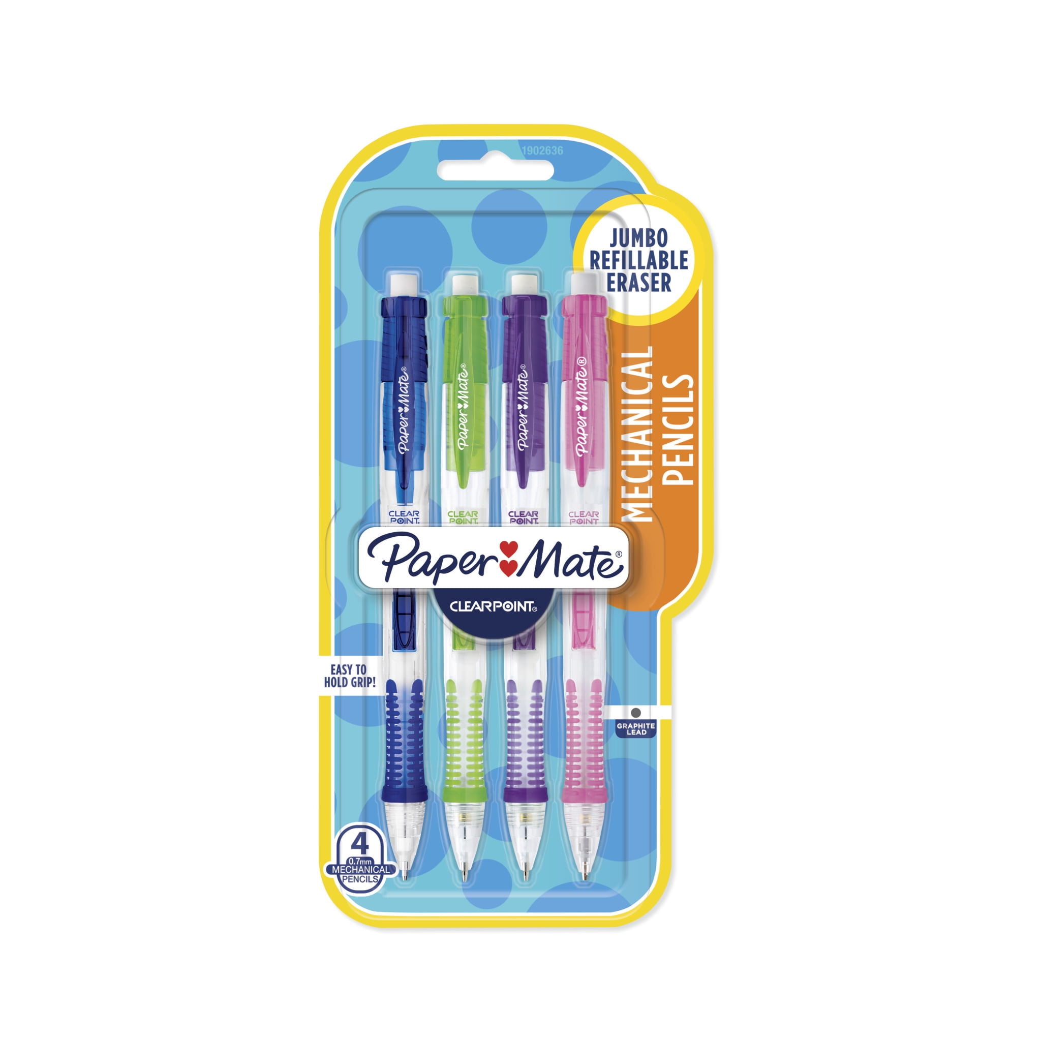 Paper Mate Clear Point Mechanical Pencils, 0.7mm, HB #2, Fashion Barrels, 4 Count