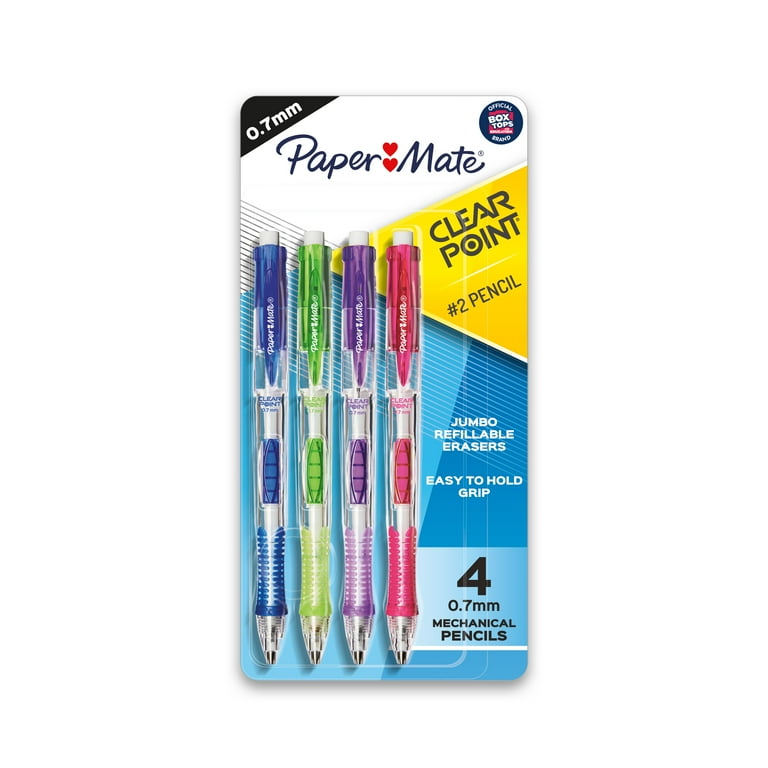 Paper Mate Clear point Mechanical Pencils 0.7mm HB 2 Fashion Barrels 4 Count