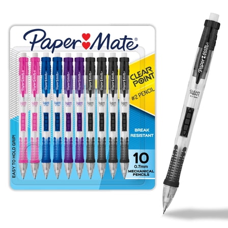 Paper Mate Clearpoint Mechanical Pencil, Assorted, 10 Count