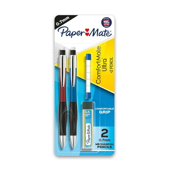 Paper Mate Comfort Mate Ultra Mechanical Pencil Set, 0.7mm, HB #2, Assorted Colors, 4 Count