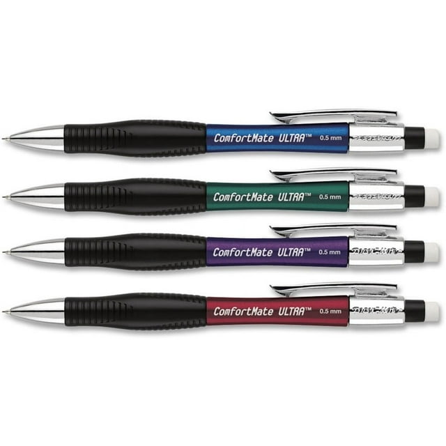 Paper Mate Comfort Mate Ultra Mechanical Pencils, 0.5mm, HB #2, Assorted Colors, 12 Count