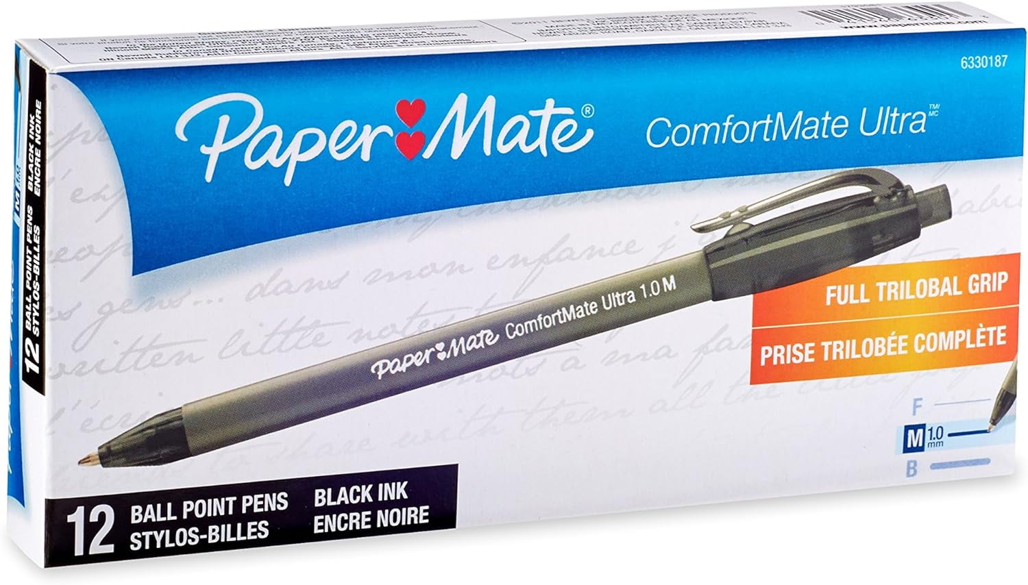 Paper Mate ComfortMate Retractable Ballpoint Pens, Medium Point, Black
