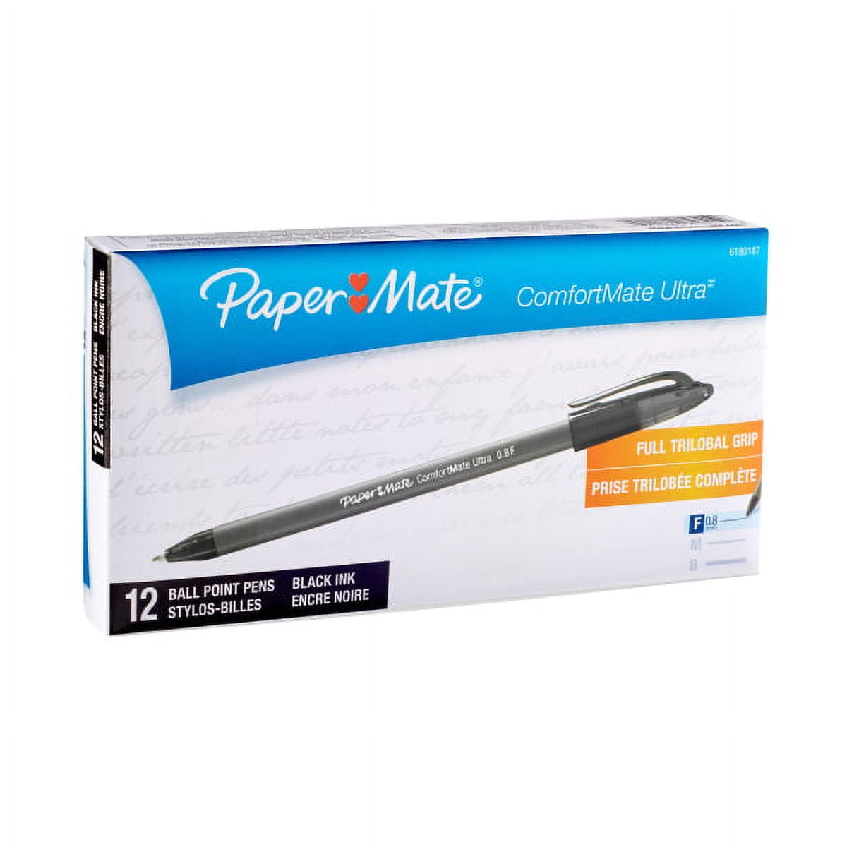 Paper Mate® Comfortmate™ Ultra Ballpoint Stick Pens, Fine Point, 0.8 mm