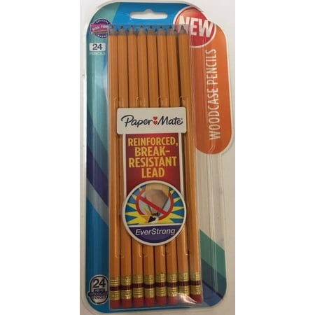 Paper Mate EverStrong #2 Pencils, Reinforced, Break-Resistant Lead When Writing, 24-Pack