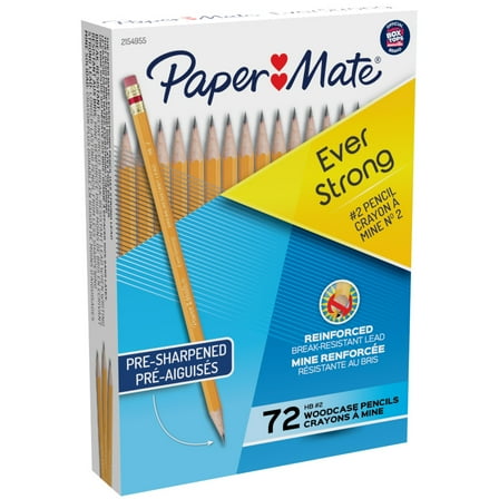 Paper Mate® Everstrong Break-Resistant Pencils, #2 Lead, Yellow, Pack Of 72 Pre-Sharpened Pencils