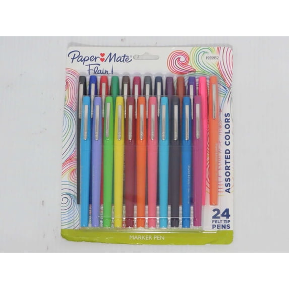 Paper Mate Felt Tip Marker Pens, Medium Tip, 24ct - Tropical & Multicolor Ink