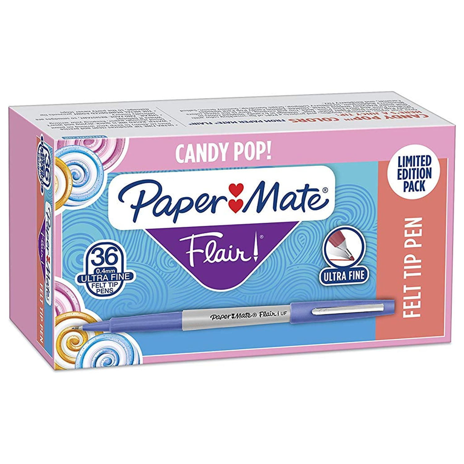 Paper Mate 62145 Flair Felt Tip Pens, Ultra Fine Point (0.4mm), Assorted  Colors, 8 Count