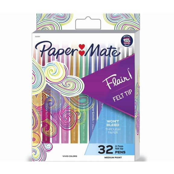Paper Mate Flair 32pk Felt Pens 0.7mm Medium Tip Multicolored