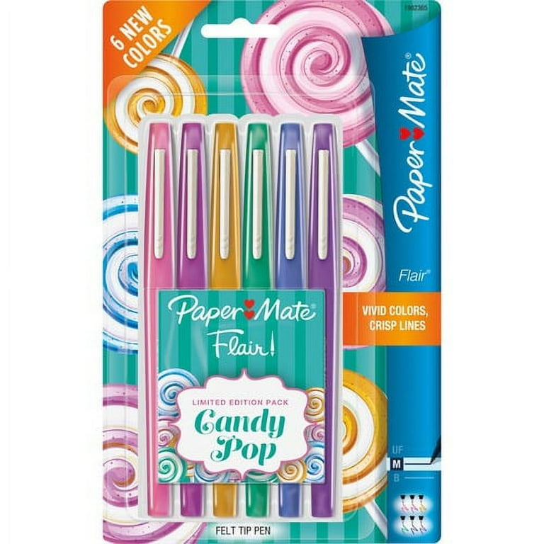 Paper Mate Flair Candy Pop Limited Edition Felt Tip Pen - Medium Pen Point - Assorted - Felt Tip - 6 / Pack Paper Mate Flair Candy Pop Limited Edition Felt Tip Pen - Medium Pen Point - Assorted - Felt Tip - 6 / Pack