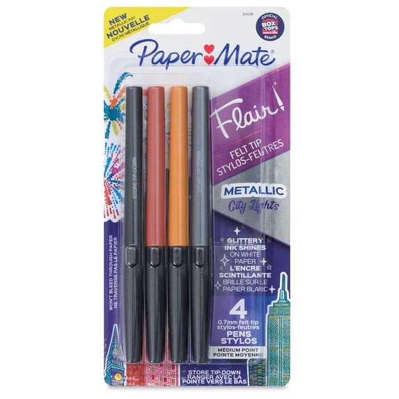 Paper Mate Flair Metallic Pens - Set of 4
