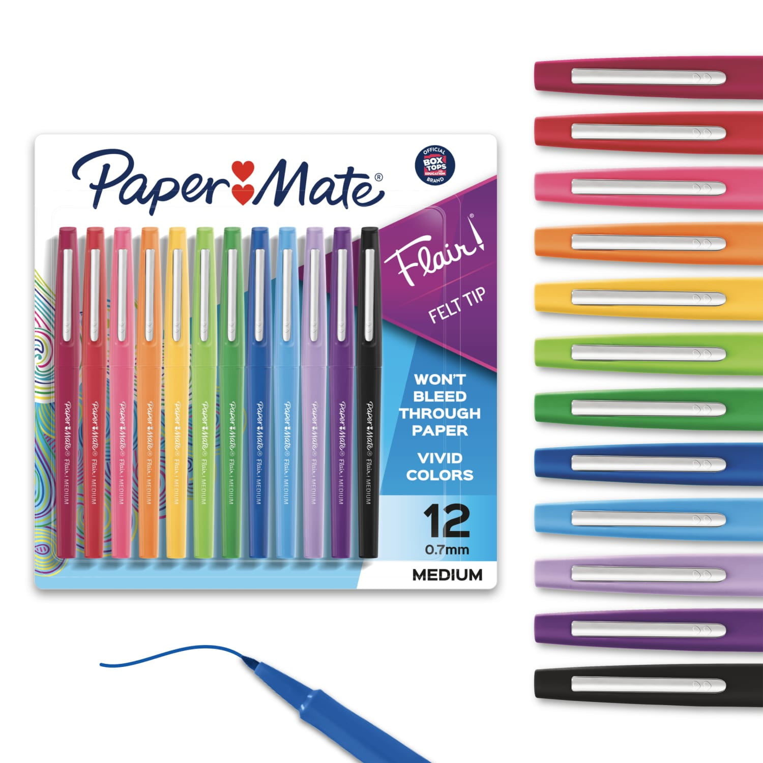 Paper Mate Flair Felt Tip Pen Set, 0.7mm, 12 Count