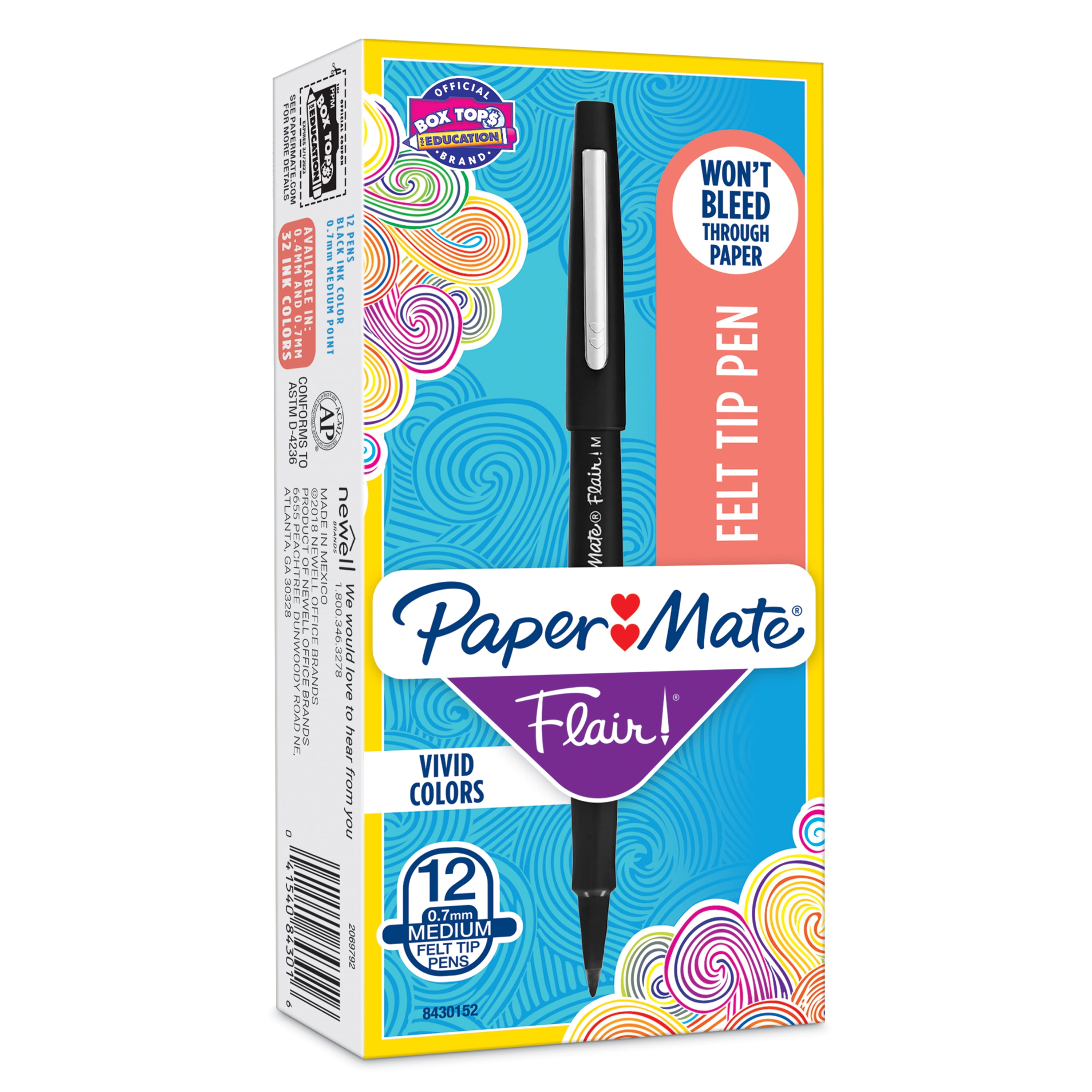 NEW PAPERMATE 12pk Flair Felt Tip Markers ultra-fine BOTANICAL Colors  Special Ed