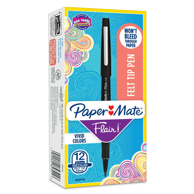 Paper Mate Flair Felt Tip Pen Set, 0.7mm, 12 Count