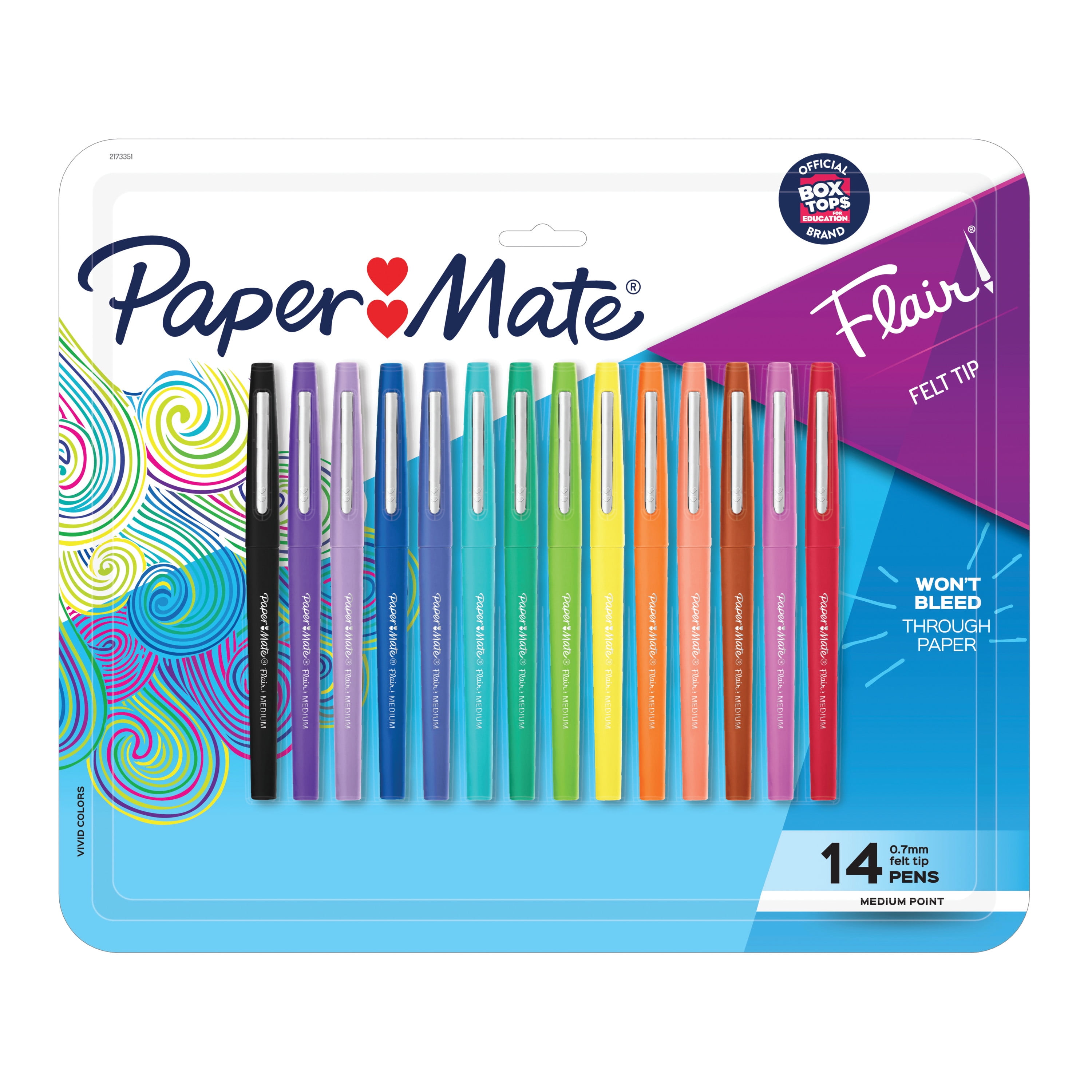 Paper Mate Flair Felt Tip Pens, Medium Point (0.7mm), Black, 4 Count