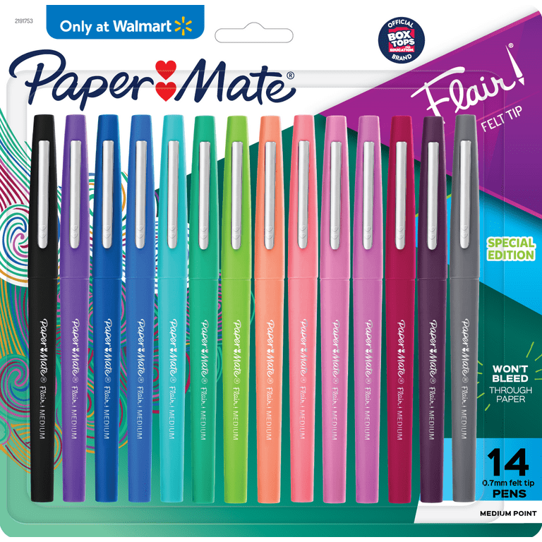 Paper Mate Flair Felt Tip Pens, Assorted Colors, Pack of 24