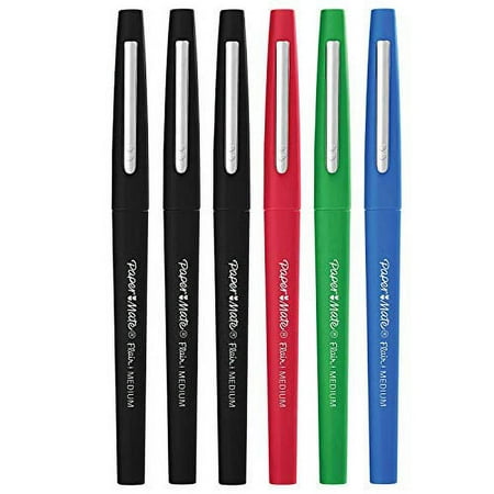 Paper Mate Flair Felt Tip Pens, Medium Point (0.7mm), Business Colors, 6 Count