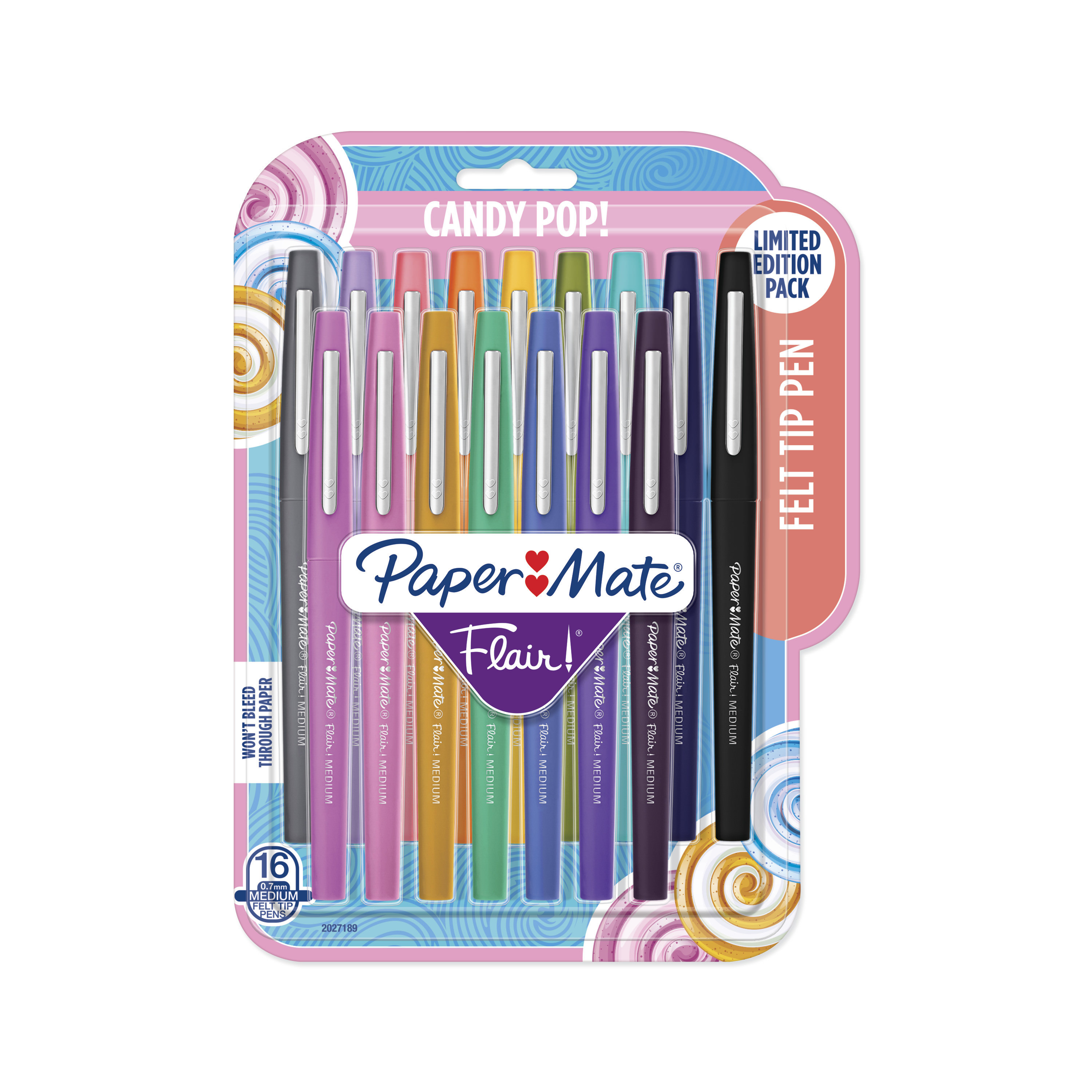 Paper Mate Flair Felt Tip Marker Pen, Medium, 0.7 mm, 16 Assorted Ink