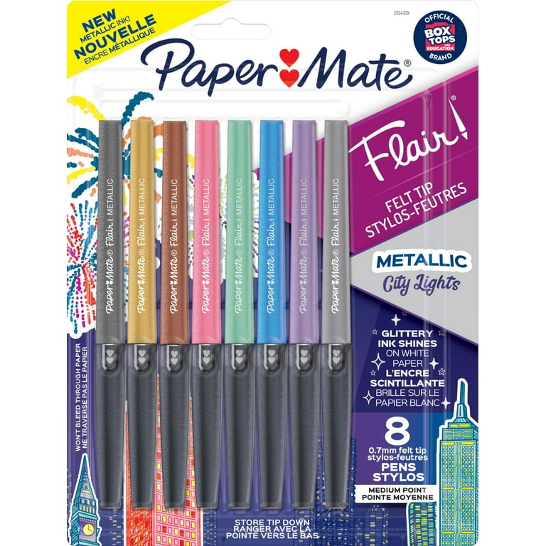 Paper Mate Flair Felt Tip Pens, Medium Point (0.7Mm), Black, 4