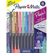 Paper Mate Flair Felt Tip Pens, #1 Teacher Choice, Medium Point, 0.7mm, Metallic City Lights, 8 Count