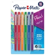 Paper Mate Flair Felt Tip Pens, #1 Teacher Choice, Medium Point 0.7mm, Assorted Colors, 6 Count