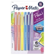 Paper Mate Flair Felt Tip Pens, Medium Point (0.7mm), Special Edition Retro Accents, Assorted Colors, 6 Count