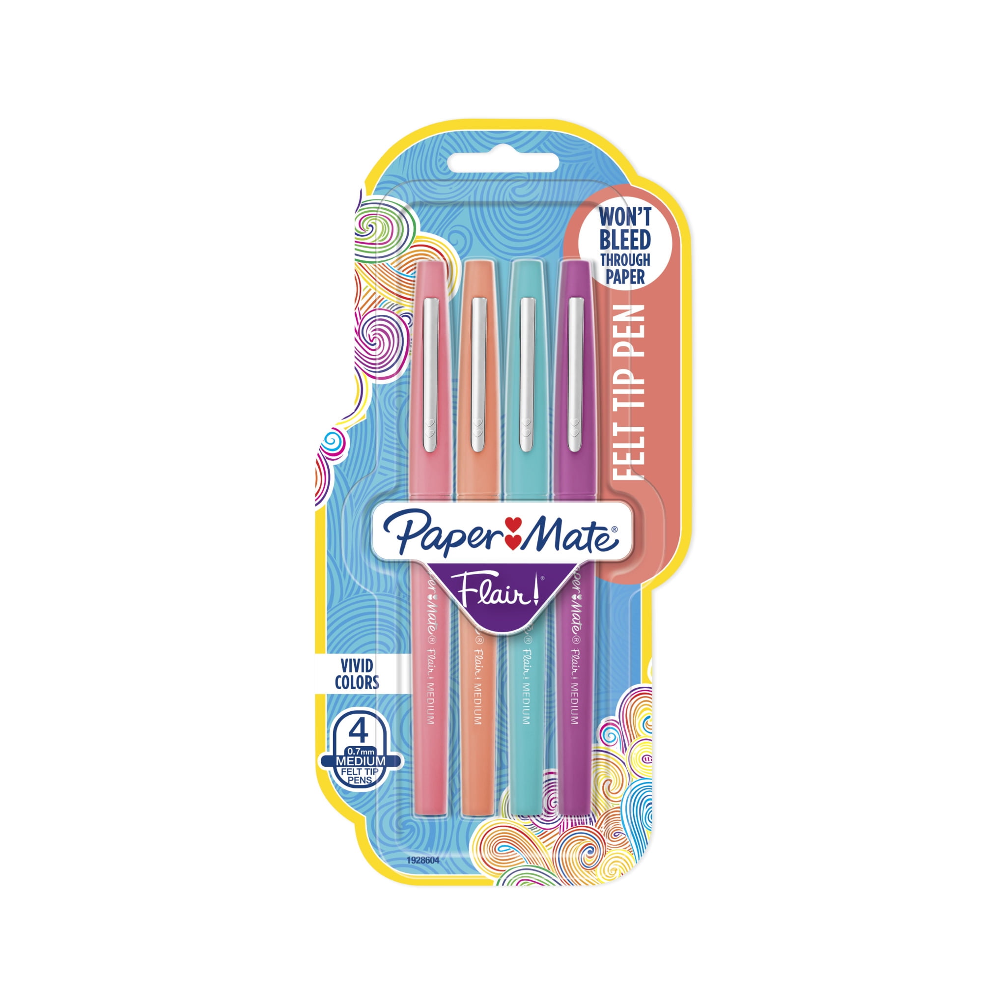 Flair Felt Tip Markers, Assorted Tropical Colors, Pack of 12, Mardel