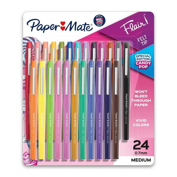 Paper Mate Flair Felt Tip Pens, Medium Tip, Limited Edition, 24 Count ...