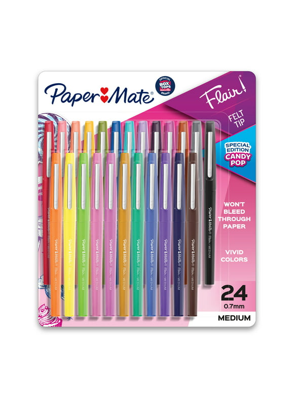 Paper Mate Flair Felt Tip Pens, Medium Tip, Limited Edition, 24 Count