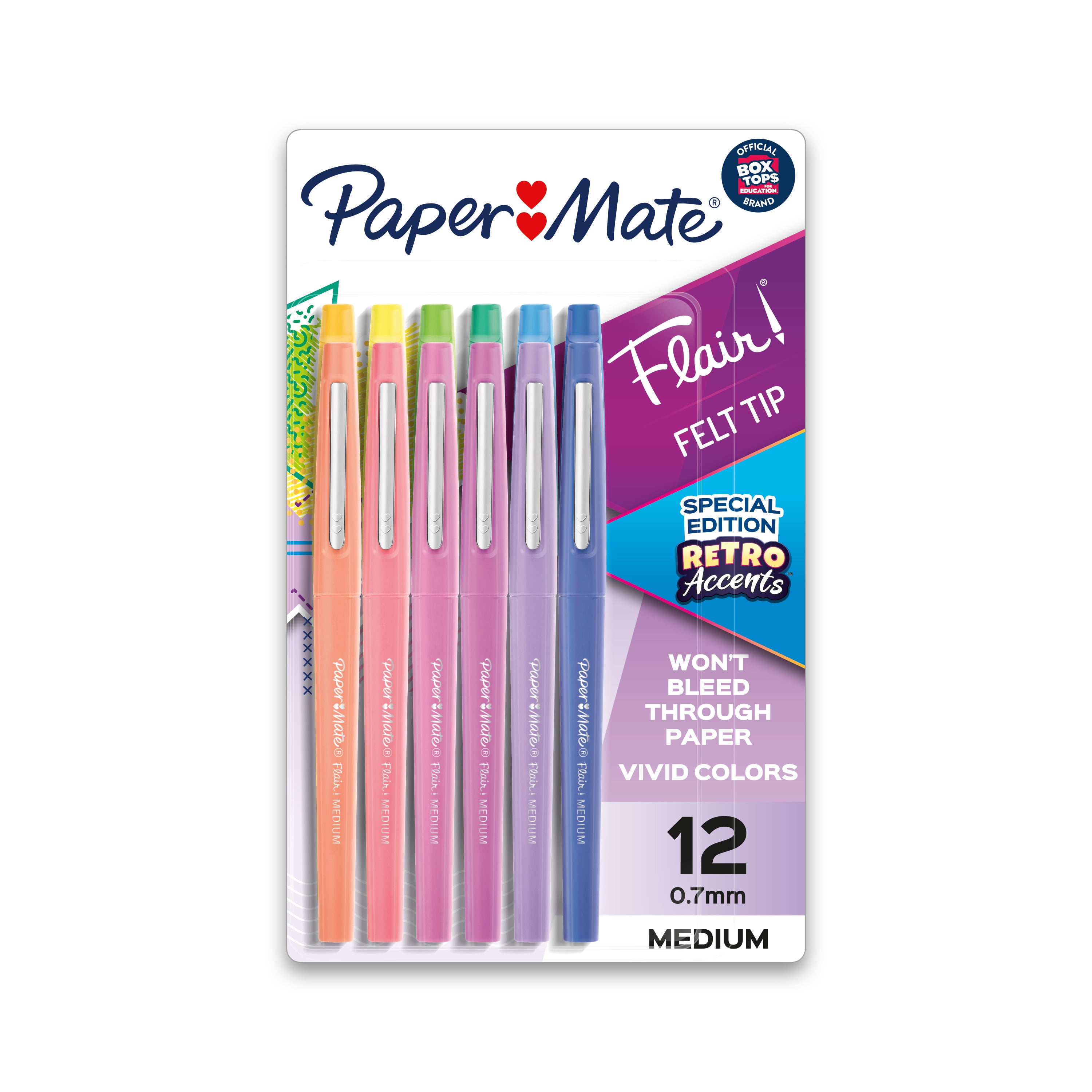 Stylo feutre - pointe moyenne - PAPER MATE® FLAIR - par 12 PAPER MATE