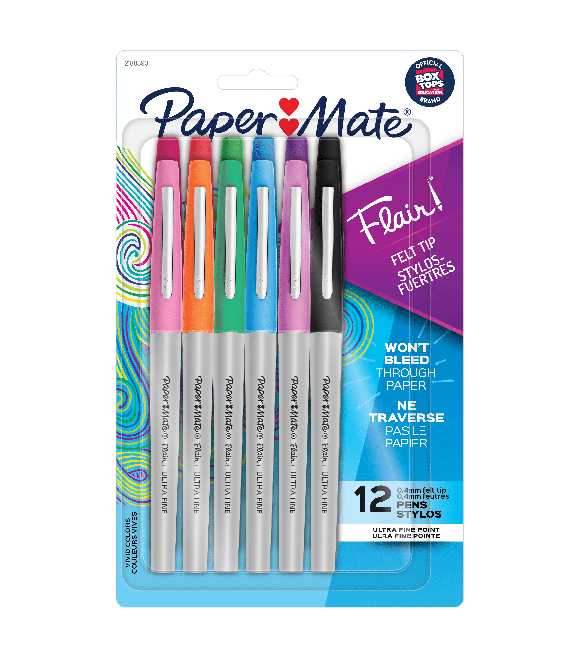Paper Mate Flair Felt Tip Pens, Ultra Fine Point (0.4mm), Assorted